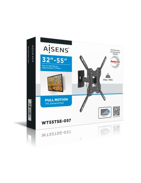 SOPORTE GIRATORIO INCLINABLE TV 30KG 2 PIVOTES 32-55 NEGRO AISENS WT55TSE-057
