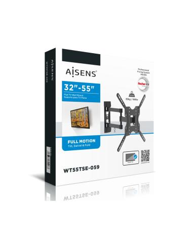 SOPORTE GIRATORIO INCLINABLE TV 30KG 3 PIVOTES DE 32-55 NEGRO AISENS WT55TSE-059