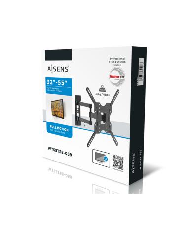 SOPORTE GIRATORIO INCLINABLE TV 30KG 3 PIVOTES DE 32-55 NEGRO AISENS WT55TSE-059