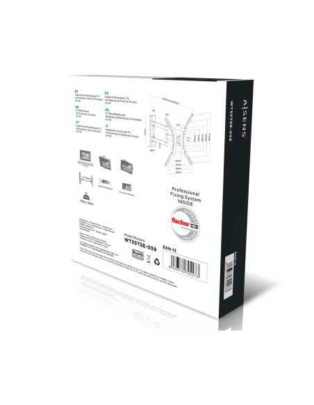 SOPORTE GIRATORIO INCLINABLE TV 30KG 3 PIVOTES DE 32-55 NEGRO AISENS WT55TSE-059