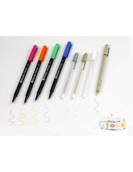 SET LIBRETA BULLET SOFT + ROTULADORES PINCEL Y BOLIGRAFOOS BISMARK INGRAF 330619