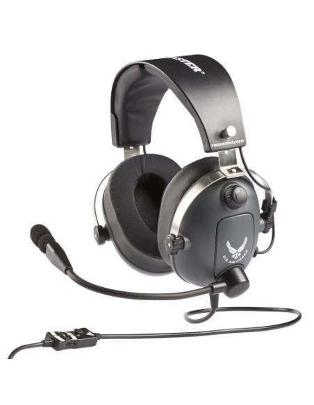 Thrustmaster 4060196 auricular y casco Auriculares Alámbrico Aviación/Control de tráfico aéreo Gris
