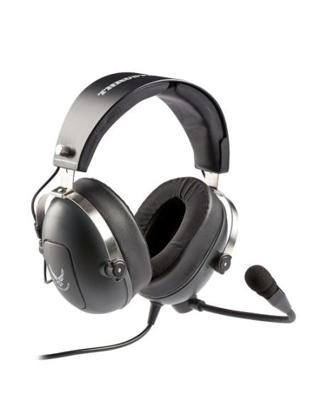 Thrustmaster 4060196 auricular y casco Auriculares Alámbrico Aviación/Control de tráfico aéreo Gris