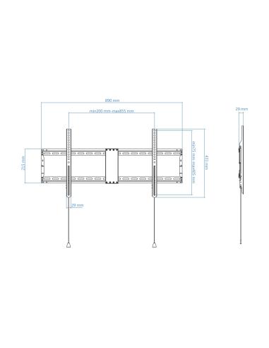 SOPORTE PARED MONITORTV 43-90 MAX 70KG NEGRO TOOQ LP4390F-B