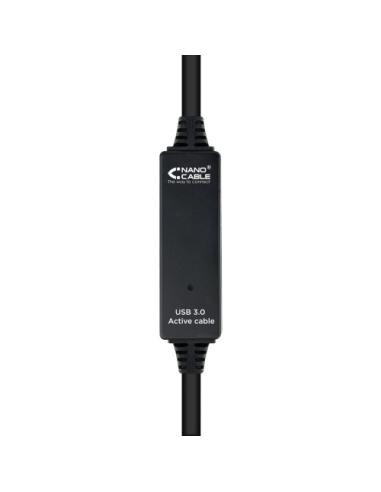 Nanocable Cable USB 3.0 prolongador con amplificador, tipo A/M-A/H, 15m