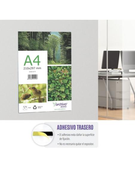 PORTAFOLLETOS MURAL PREMIUM A4 VERTICAL ADHESIVO 210x300MM ARCHIVO 2000 6156CSTP