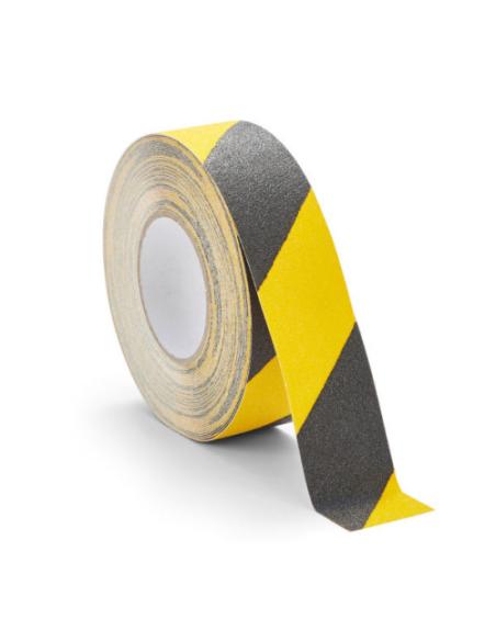 ROLLO CINTA DE SEGURIDAD ADHESIVA ANTIDESLIZANTE 50MMX18,3METROS NEGRO/AMARILLO TARIFOLD 197604