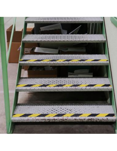 ROLLO CINTA DE SEGURIDAD ADHESIVA ANTIDESLIZANTE 50MMX18,3METROS NEGRO/AMARILLO TARIFOLD 197604
