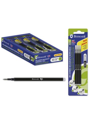 SET 3 UNIDADES RECAMBIO BOLIGRAFO BORRABLE NEGRO BISMARK 327533