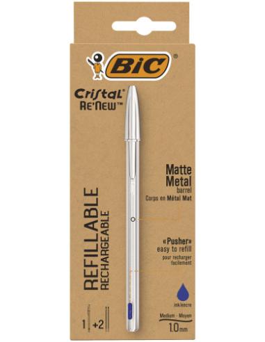 BOLÍGRAFO RENEW CUERPO METAL TINTA AZUL BIC 997202