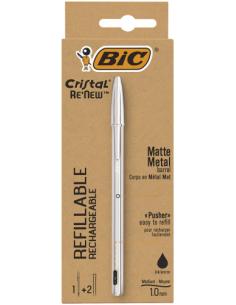 BOLÍGRAFO RENEW CUERPO METAL TINTA NEGRA BIC 997201