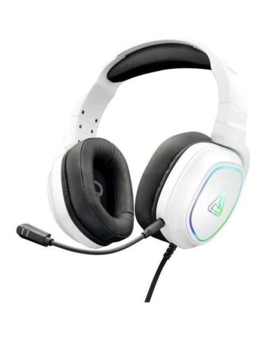 AURICULARES C/MICROFONO GAMING THE G-LAB KORP RADIUM / BLANCO / JACK 3.5 MM / BLANCO / USB (ALIMENTACION RGB) / COMPATIBLE CON P