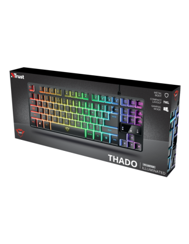 Trust GXT 833 Thado teclado USB Español Negro, Plata