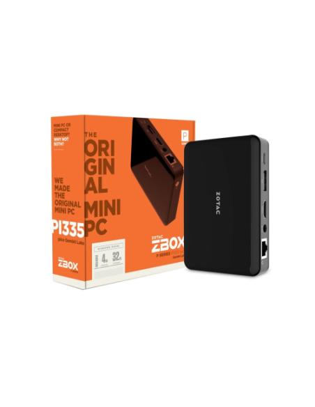 Zotac ZBOX PI335 LPDDR4-SDRAM N4100 SFF Intel® Celeron® 4 GB 32 GB Windows 10 Pro Mini PC Negro