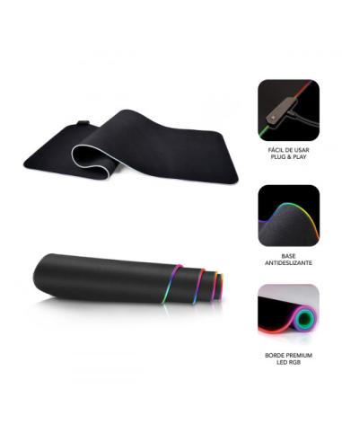 SUBBLIM Alfombrilla/Tapete Ratón Luz LED RGB 9 colores Extra Grande
