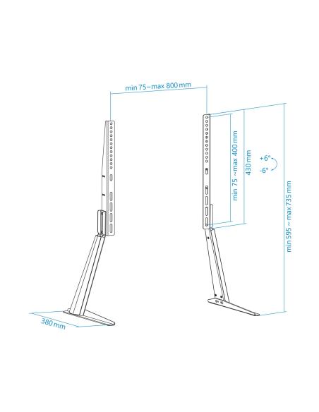 SOPORTE DE MESA MONITORTV INCLI 32-70 NEGRO COMP.PANTALLA CURVAS TOOQ DB3270T-B