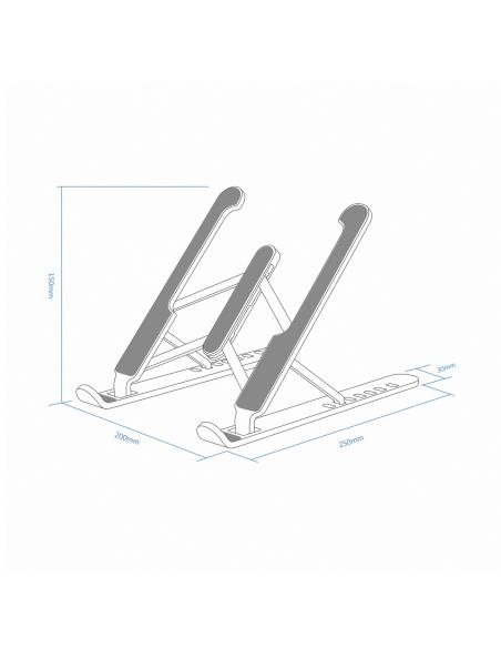 SOPORTE PORTATIL TABLET SOBREMESA AJUSTABLE PLATA AISENS LPS1M-099