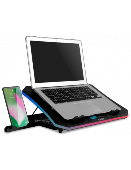KROM BASE REFRIGERACION PORTATIL HASTA 19". SOPORTE SMARTPHONE. HUB 2 X USB. RGB (NXKROMKOOLER)