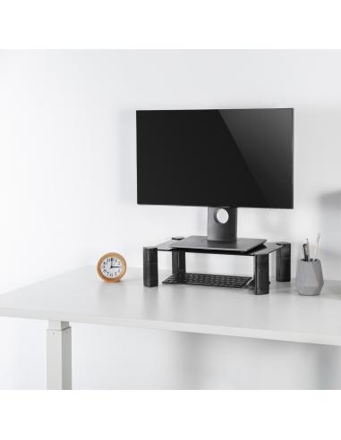 SOPORTE ELEVADOR CRISTAL PARA MONITOR-PORTATIL NEGRO AISENS MR01C-109