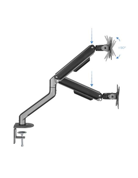 SOPORTE DE MESA MONITORTV GIRA INCLI 1 BRAZO 17-32 GRIS TOOQ DB4032TNR-G