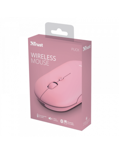 Trust Puck ratón Ambidextro RF inalámbrica + Bluetooth Óptico 1600 DPI
