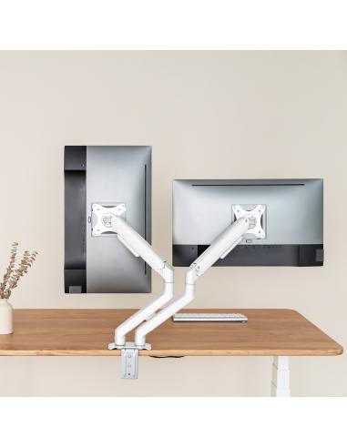 SOPORTE DE MESA MONITORTV GIRA INCLI 2 BRAZOS 17-32 BLANCO TOOQ DB4132TNR-W