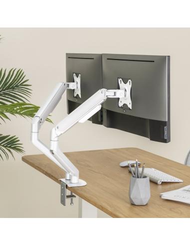 SOPORTE DE MESA MONITORTV GIRA INCLI 2 BRAZOS 17-32 BLANCO TOOQ DB4132TNR-W