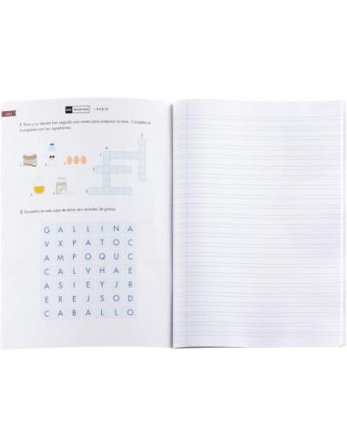 CUADERNO GRAPADO A4 50HOJAS PAUTA 3MM MR CON EJERCICIOS RUBIO MIQUELRIUS 8145.