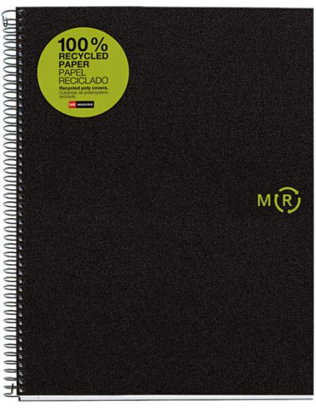 CUADERNO 100% RECICLADO NB-4 A4 120HOJAS TAPAS POLIPROPILENO MIQUELRIUS 6038