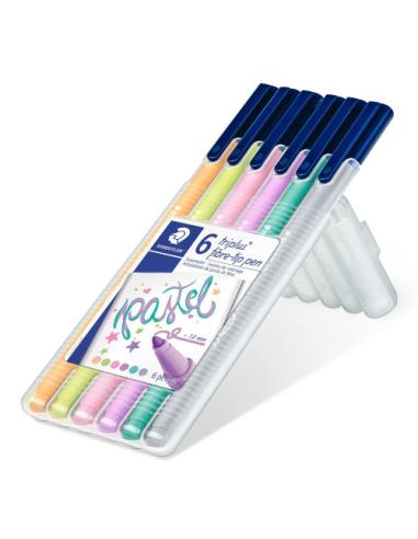 ESTUCHE 6 PZASTRIPLUS COLOR 323, SURT. NEON STAEDTLER 323SB6CS01