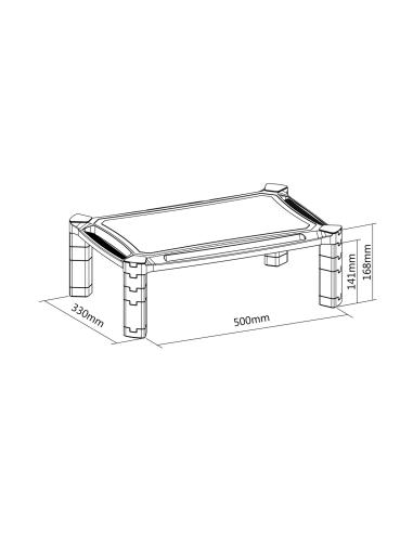 SOPORTE ELEVADOR PARA MONITOR-PORTATIL NEGRO AISENS MR02-117