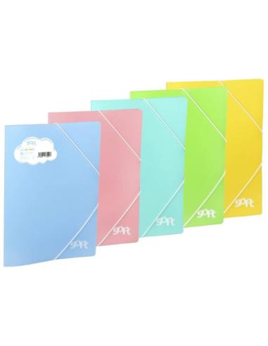 CARPETA SOLAPAS SOFT POLIPROPILENO C/ETIQUETA Y GOMA AMARILLO CARCHIVO 20160120