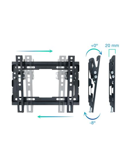 SOPORTE PARED MONITORTV 23-43 INCLINABLE NEGRO TOOQ LP1044T-B