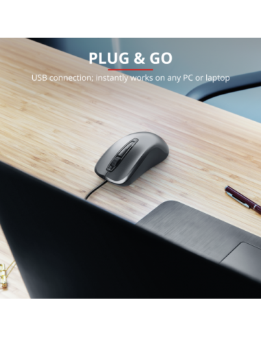 Trust Carve ratón USB tipo A Óptico 1200 DPI Ambidextro