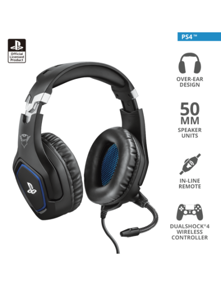 Trust GXT 488 Forze PS4 Auriculares Diadema Negro