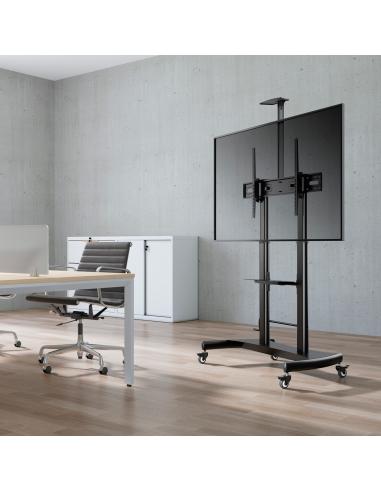 SOPORTE SUELO PANTALLA MANIVELA DVD CAM 100KG 60-100 NEGRO AISENS FT100TE-123