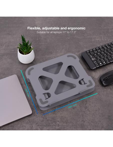 SOPORTE ELEVADOR ALUMINIO AJUSTABLE ERGON PORTATIL TOOQ TQLRS0012-AL-G