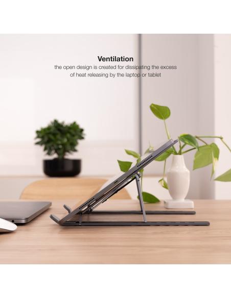 SOPORTE ELEVADOR ALUMINIO PLEGABLE PORTATILES GRIS TOOQ TQLRS0033-AL-G