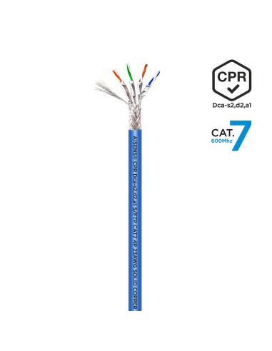 CABLE RED RJ45 LSZH CPR DCA CAT7 600 MHZ SFTP AWG23 AZUL 305M AISENS A146-0665