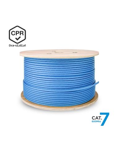 CABLE RED RJ45 LSZH CPR DCA CAT7 600 MHZ SFTP AWG23 AZUL 305M AISENS A146-0665