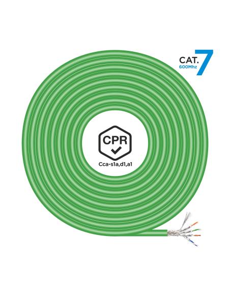 CABLE RED RJ45 LSZH CPR CCA CAT7 600 MHZ SFTP AWG23 VERDE 305M AISENS A146-0667