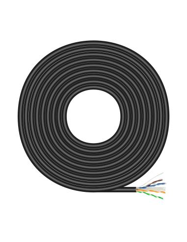 CABLE RED RJ45 CAT.6 UTP RIGIDO CCA AWG23 EXTERIOR NEGRO 100M AISENS A135-0675