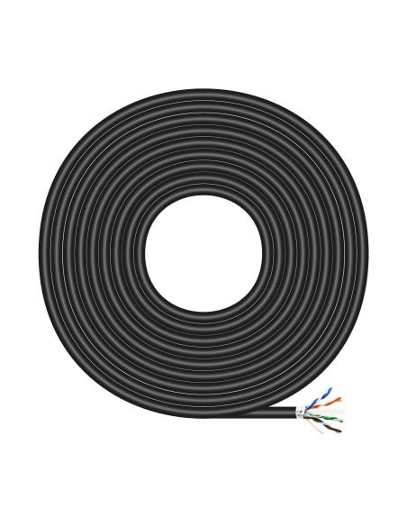 CABLE RED RJ45 CAT.6 FTP RIGIDO AWG24 EXTERIOR NEGRO 100M AISENS A135-0673