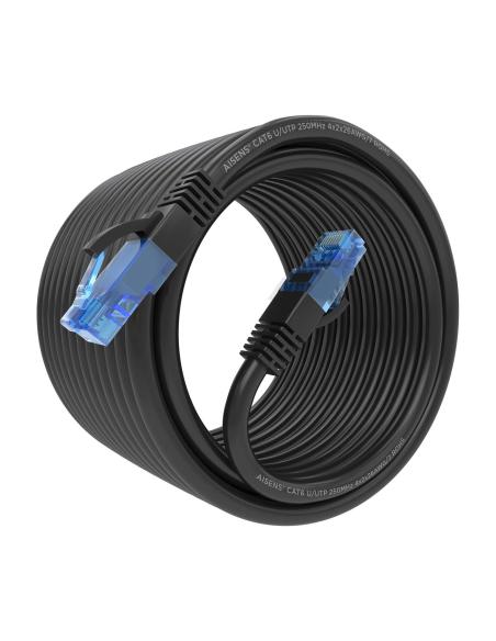 CABLE RED LATIGUILLO RJ45 CAT.6 UTP AWG26 CCA NEGRO 7.5M AISENS A135-0849
