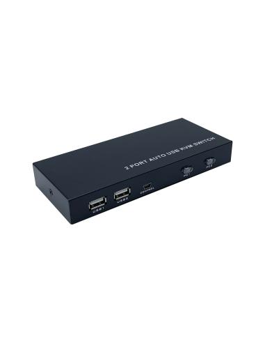 CONMUTADOR KVM HDMI AISENS A111-0400 4K60HZ USB 1U-2PC FUENTE ALIMENTA NEGRO