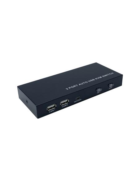 CONMUTADOR KVM HDMI AISENS A111-0400 4K60HZ USB 1U-2PC FUENTE ALIMENTA NEGRO
