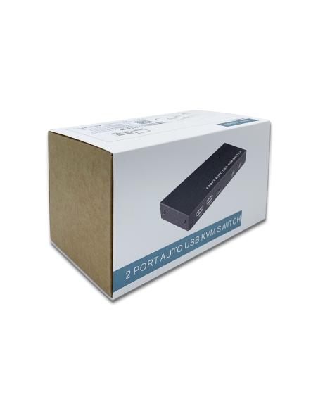 CONMUTADOR KVM HDMI AISENS A111-0400 4K60HZ USB 1U-2PC FUENTE ALIMENTA NEGRO
