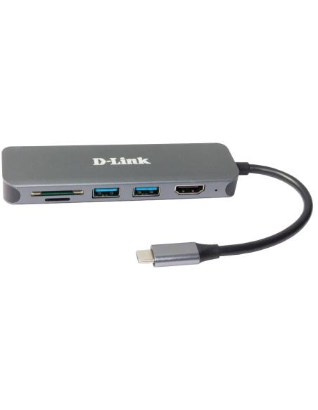 HUB USB-C D-LINK 6 EN 1 USB-C 2*USB3 HDMI LECTOR SD Y MSD DUB-2327