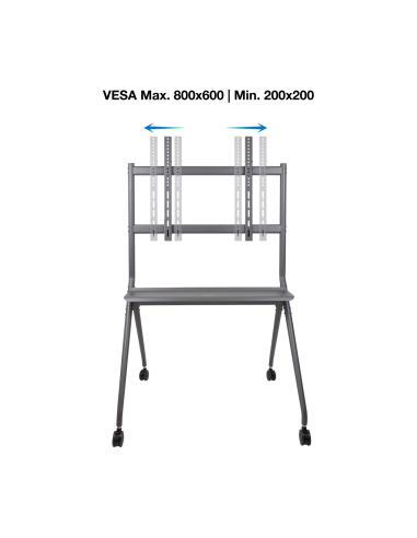 SOPORTE DE SUELO CON RUEDA TV 50-86 CON BANDEJA 1047X192 TOOQ GRIS FS20205M-B