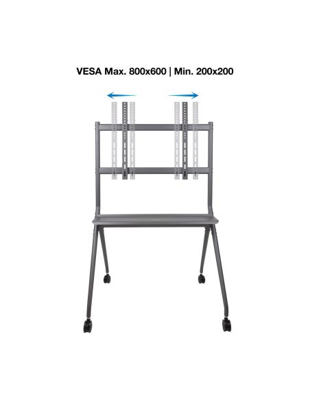 SOPORTE DE SUELO CON RUEDA TV 50-86 CON BANDEJA 1047X192 TOOQ GRIS FS20205M-B